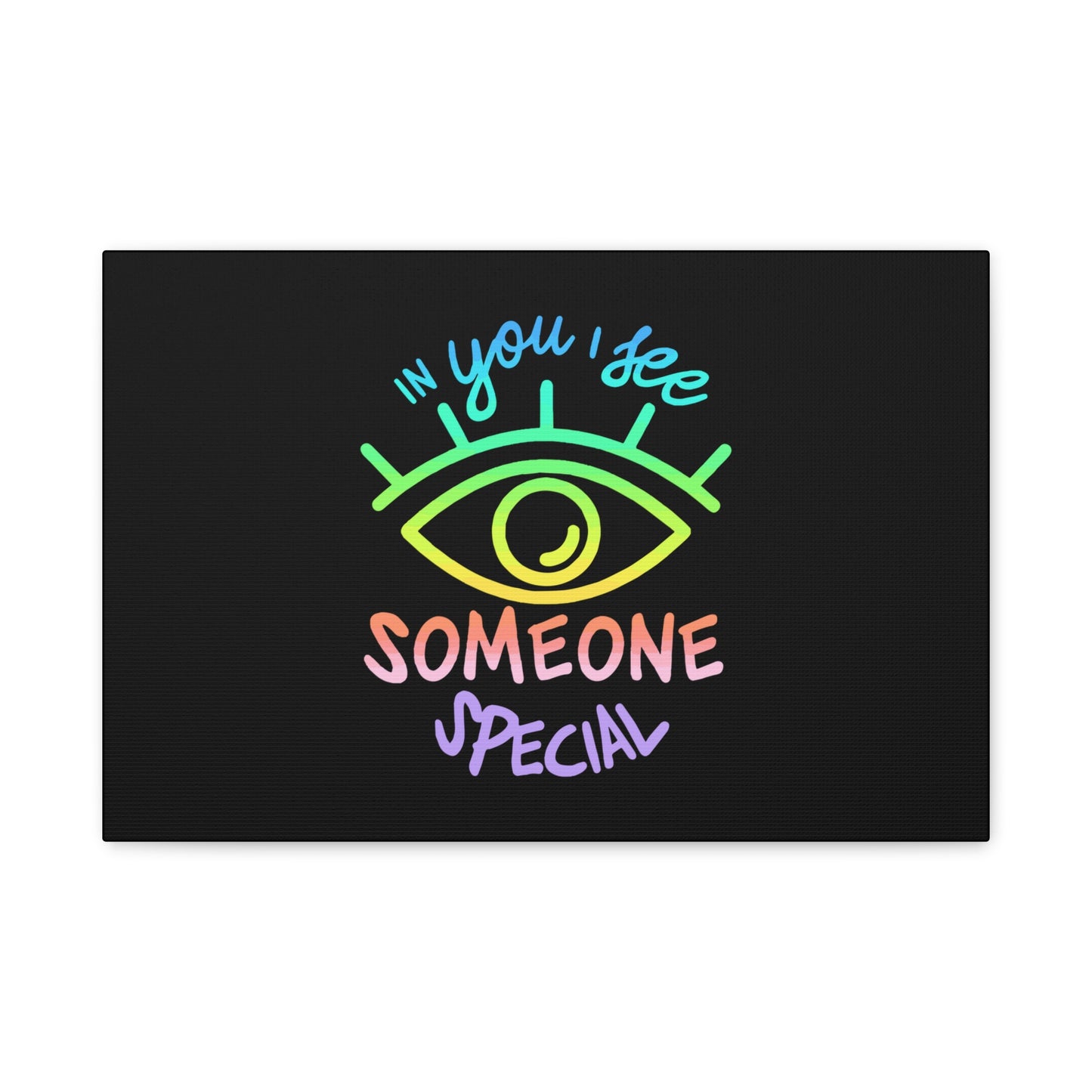 Vibrant Eye and Text Canvas