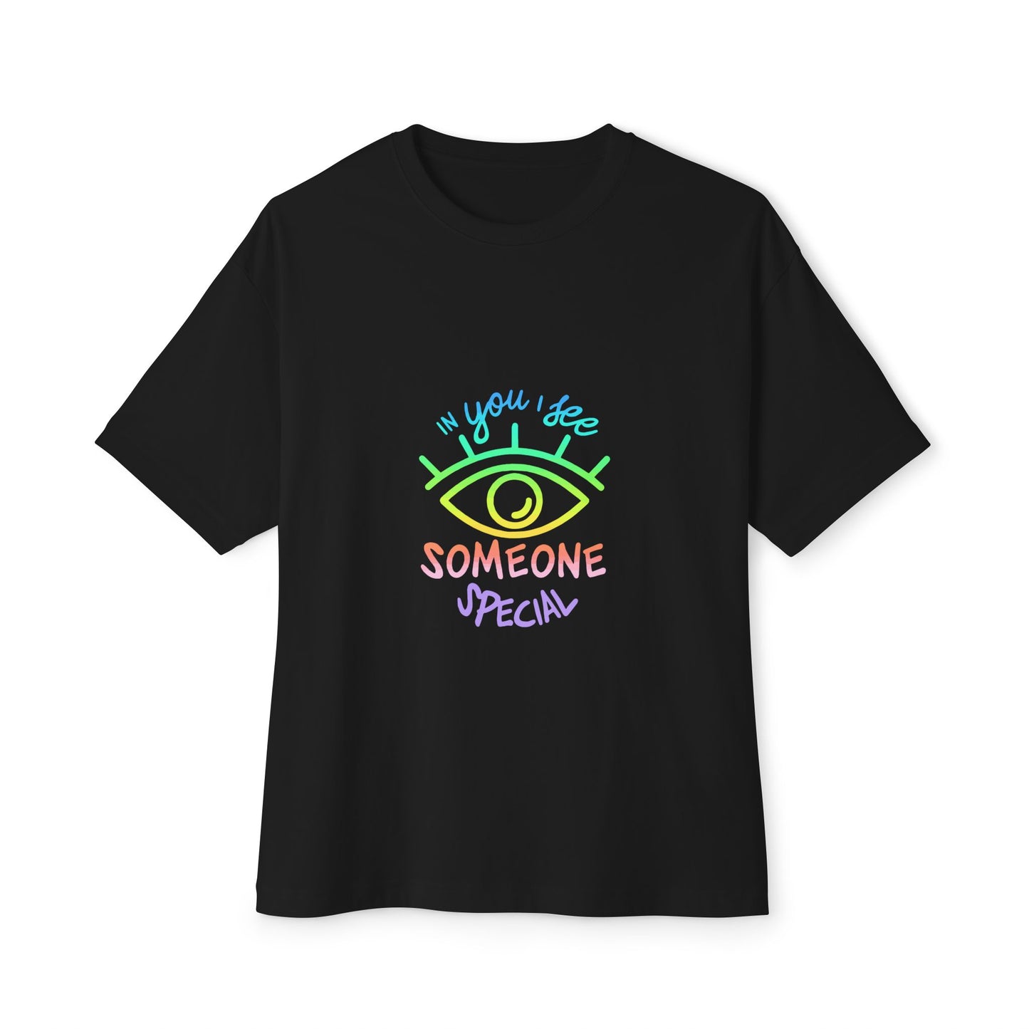Vibrant Eye and Text Unisex Oversized Boxy Tee