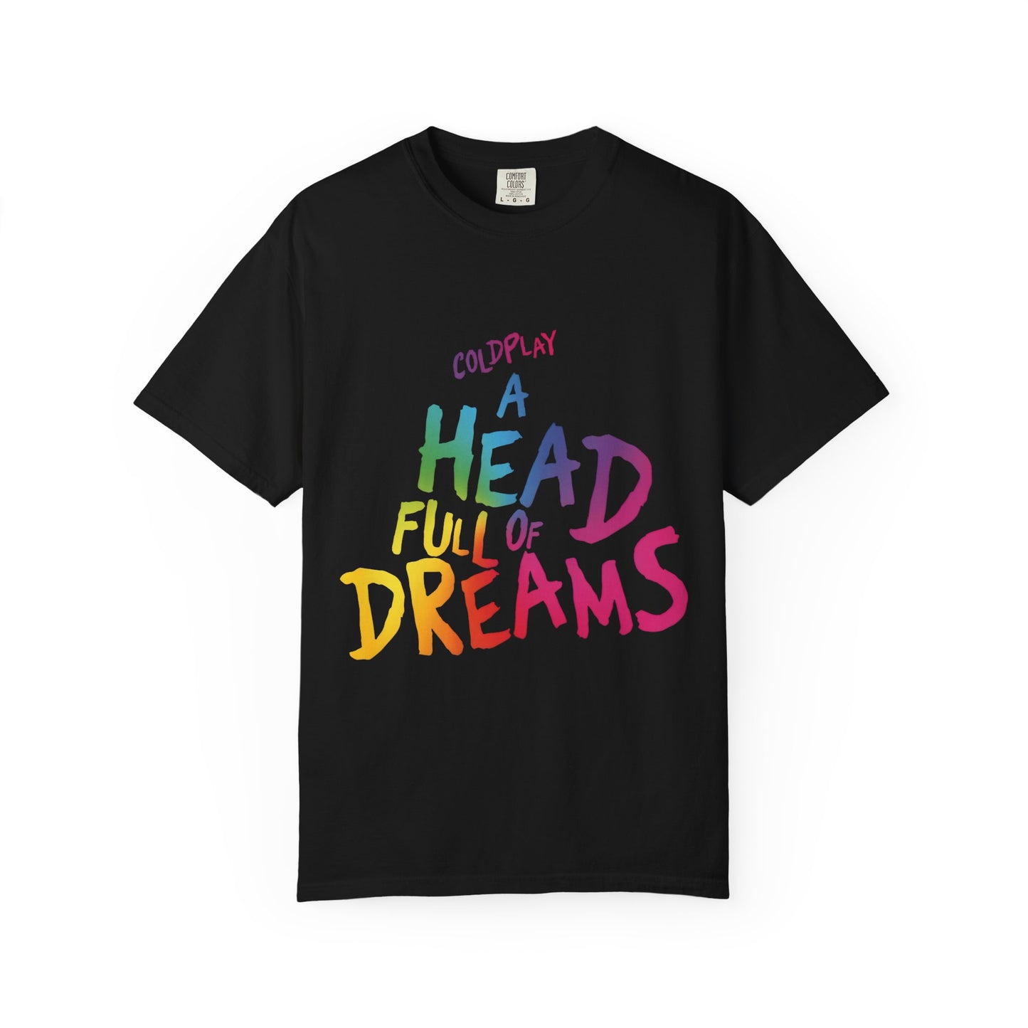 Unisex Garment-Dyed T-Shirt Inspired by Coldplay’s Iconic A Head Full of Dreams