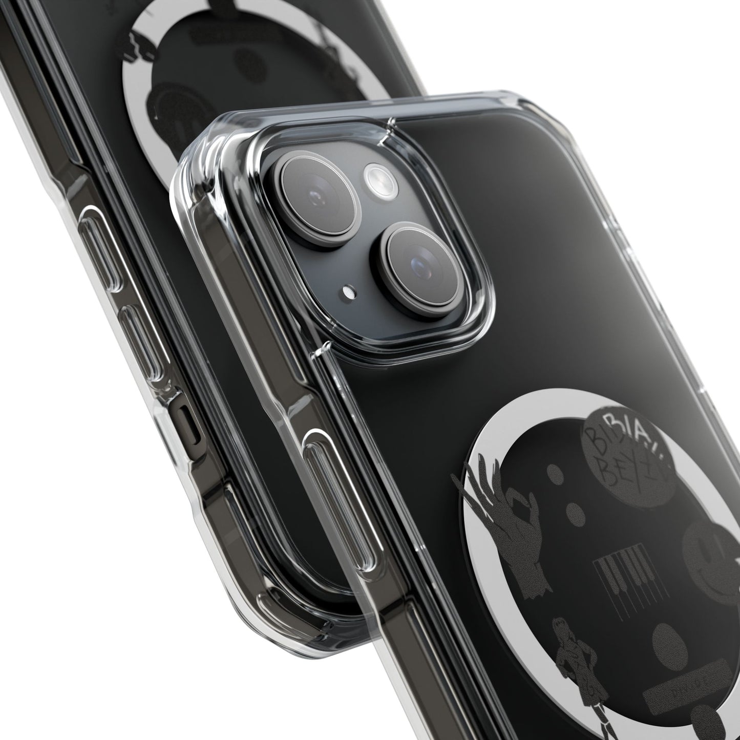 Ocean Wave with Heart Outline Magnetic Clear Impact Case