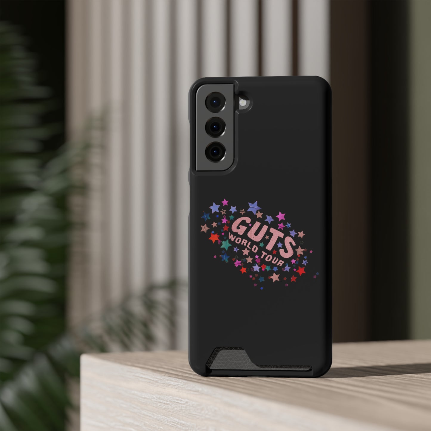 Phone Case + Card Holder For Samsung S21 to S22 – Olivia Rodrigo Guts World Tour | Black Edition