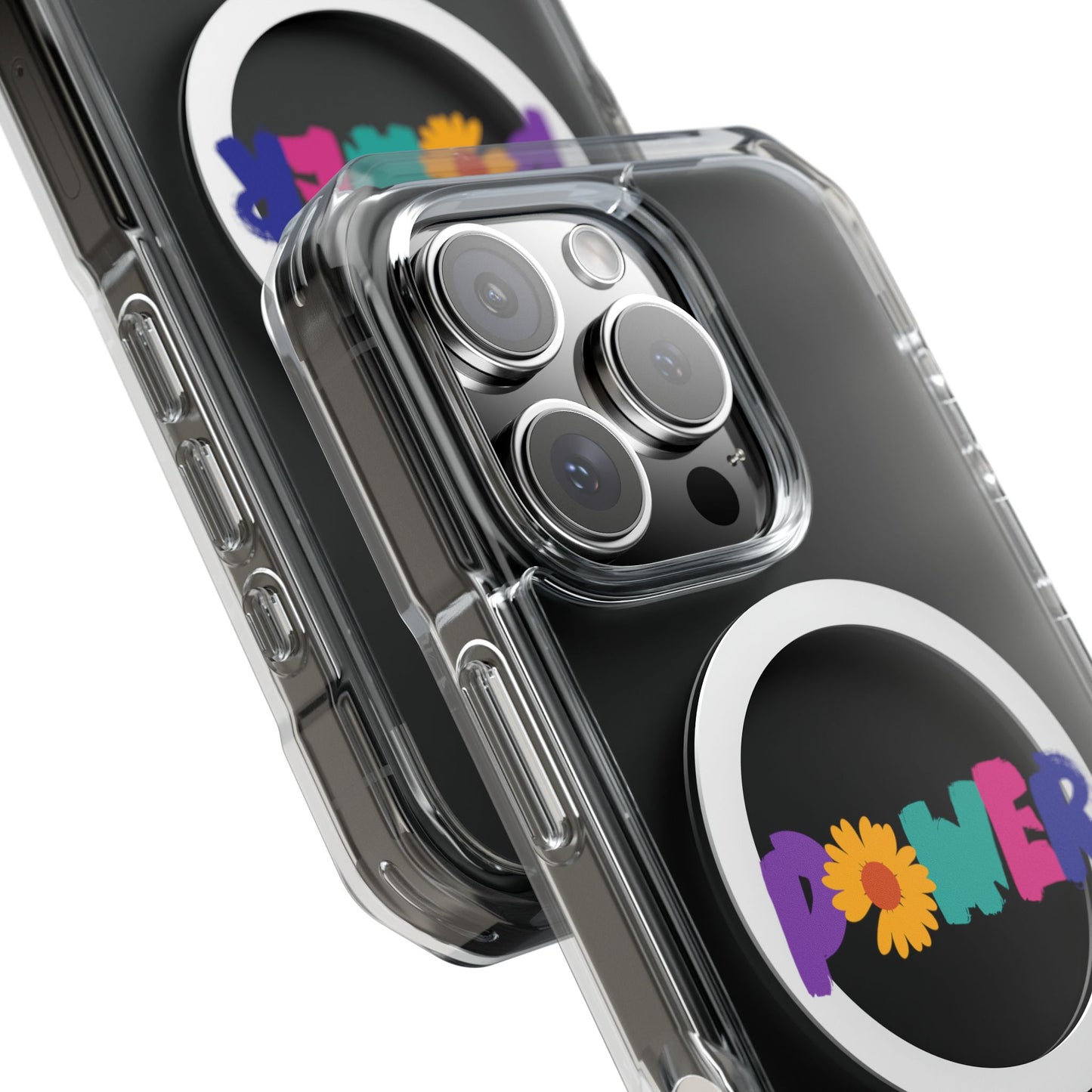 Retro Flower Power Color Pop Magnetic Clear Impact Case