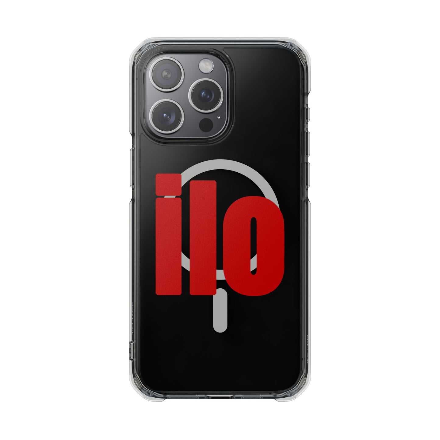 ILO Bold Red Block Magnetic Clear Impact Case