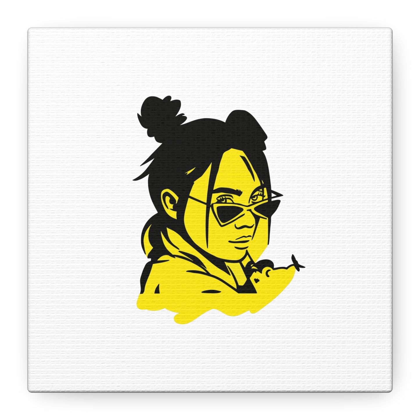 Neon Mood Portrait Matte Canvas