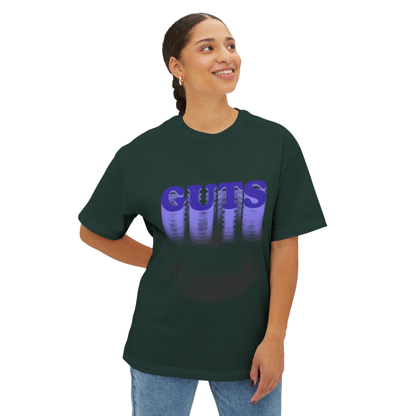 Guts Drip Effect Halftone-Oversized Tee