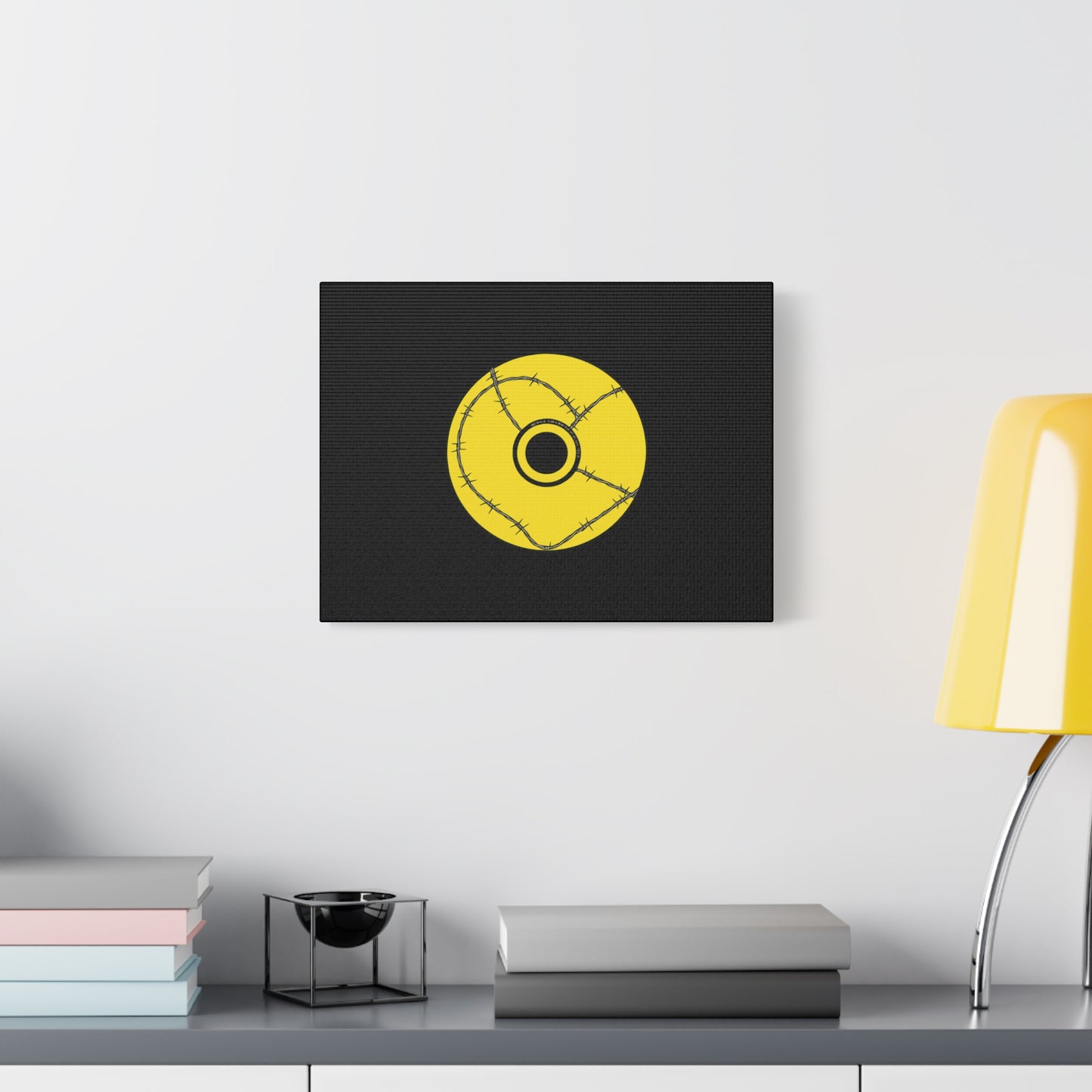 Minimalist Black Disc Outline Canvas