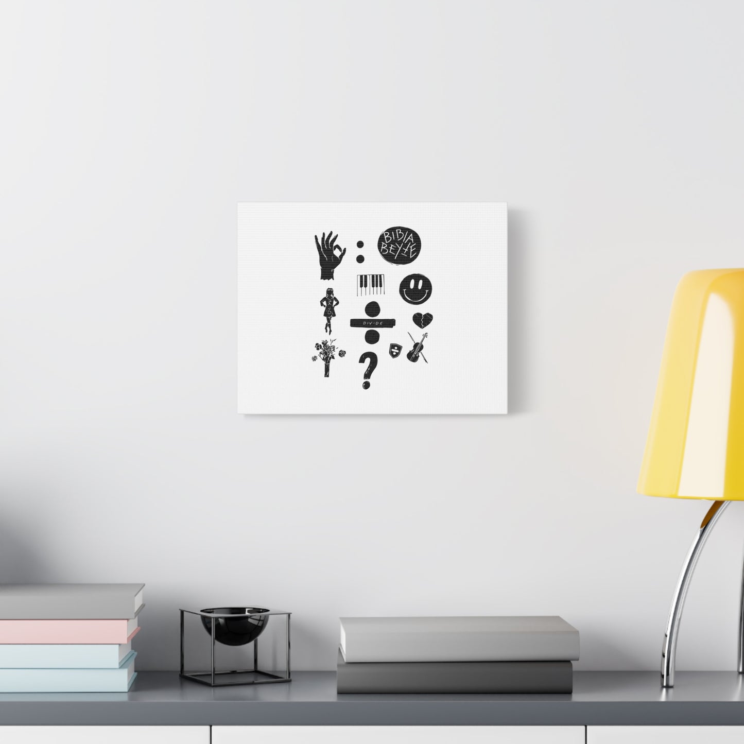Ocean Wave with Heart Outline Matte Canvas
