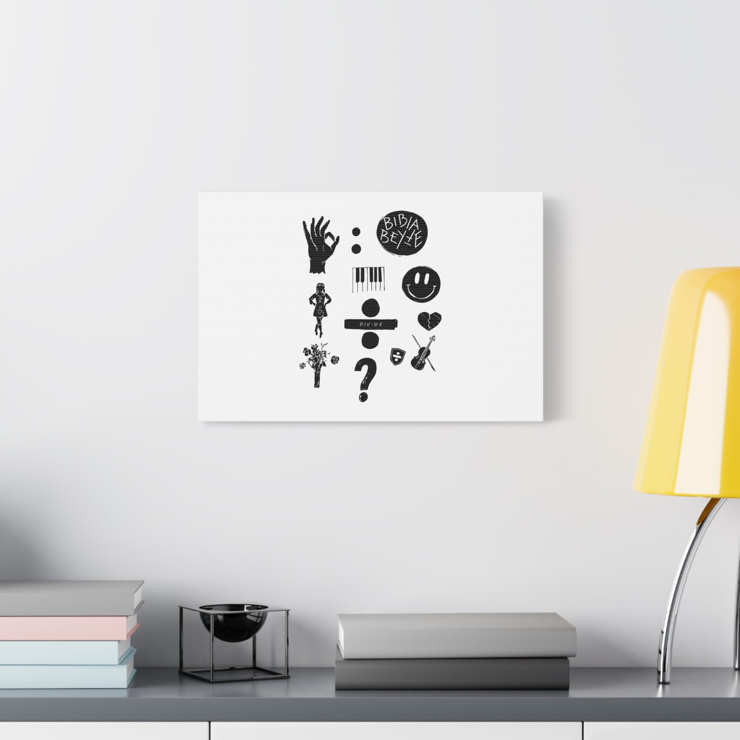 Ocean Wave with Heart Outline Matte Canvas