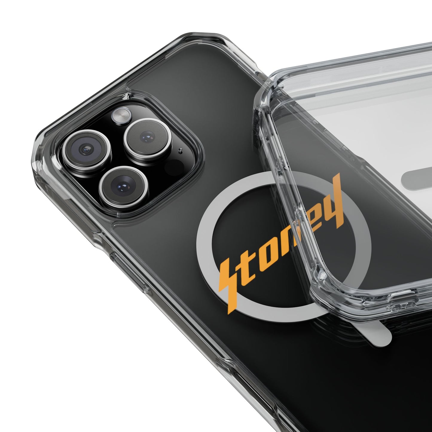 Orange Lightning Text Logo Magnetic Impact Case