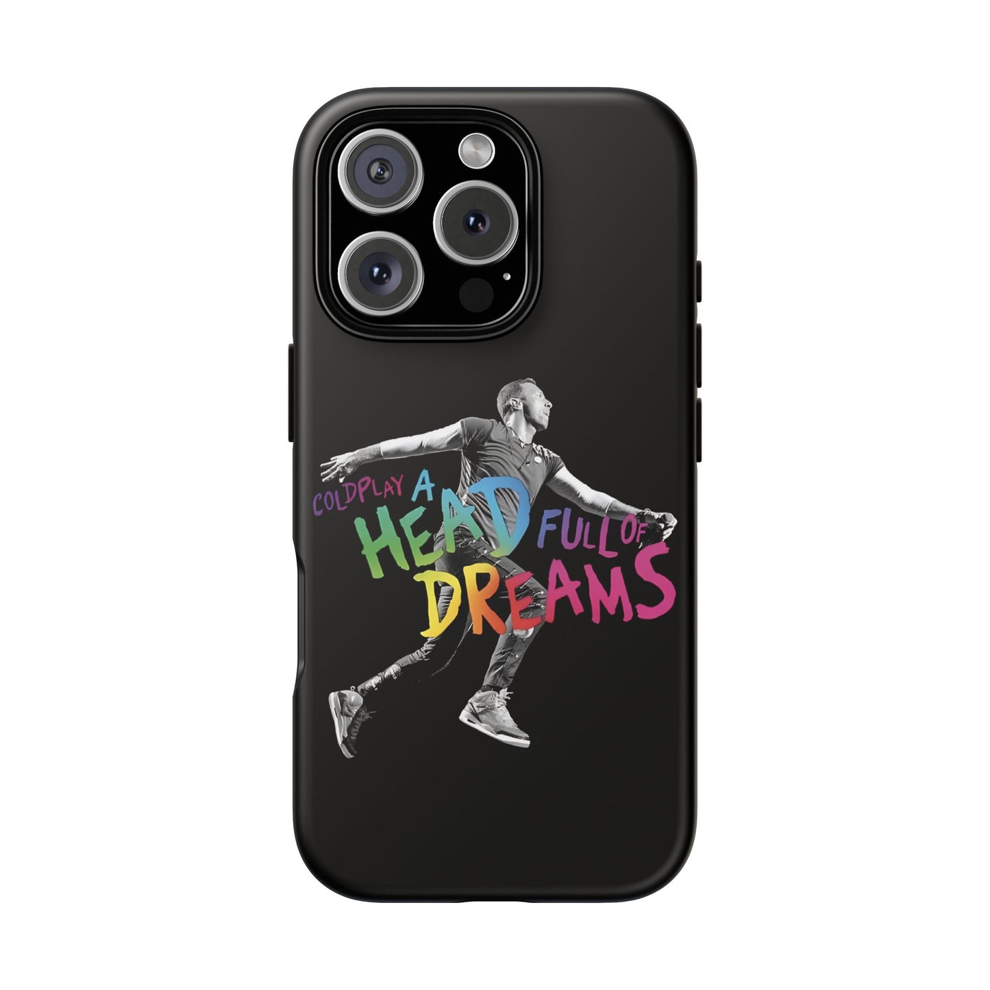Premium Tough Case for iPhone 12 to 16 Pro Max Showcasing Coldplay A Head Full of Dreams Chris