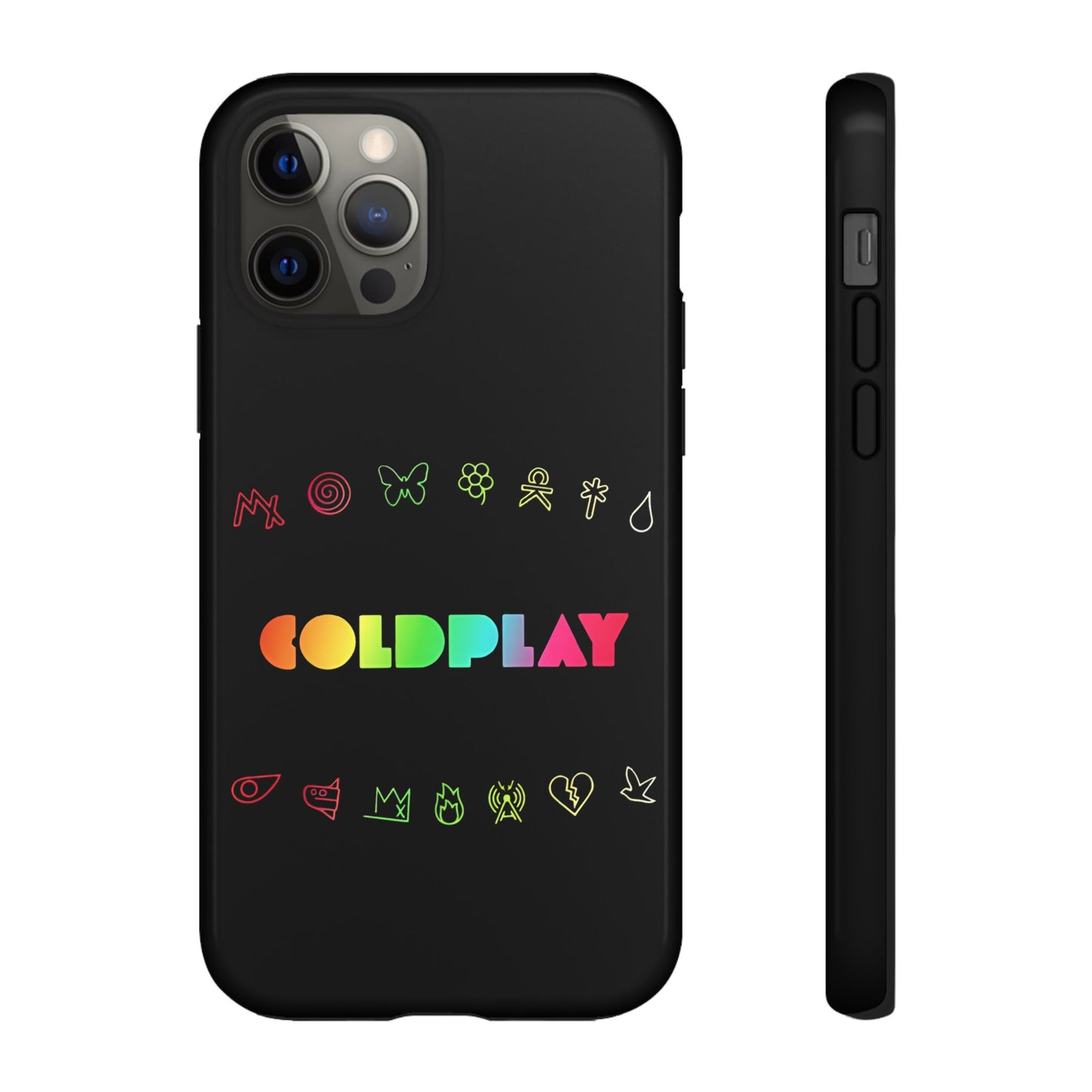 Premium Tough Case for iPhone 12 to 16 Pro Max Showcasing Coldplay’s Signage