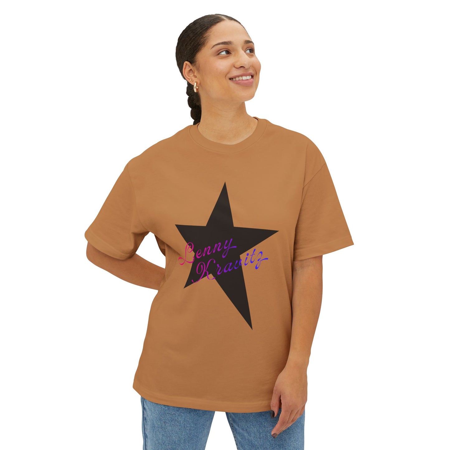 Retro Groove Script Unisex Oversized Boxy tee