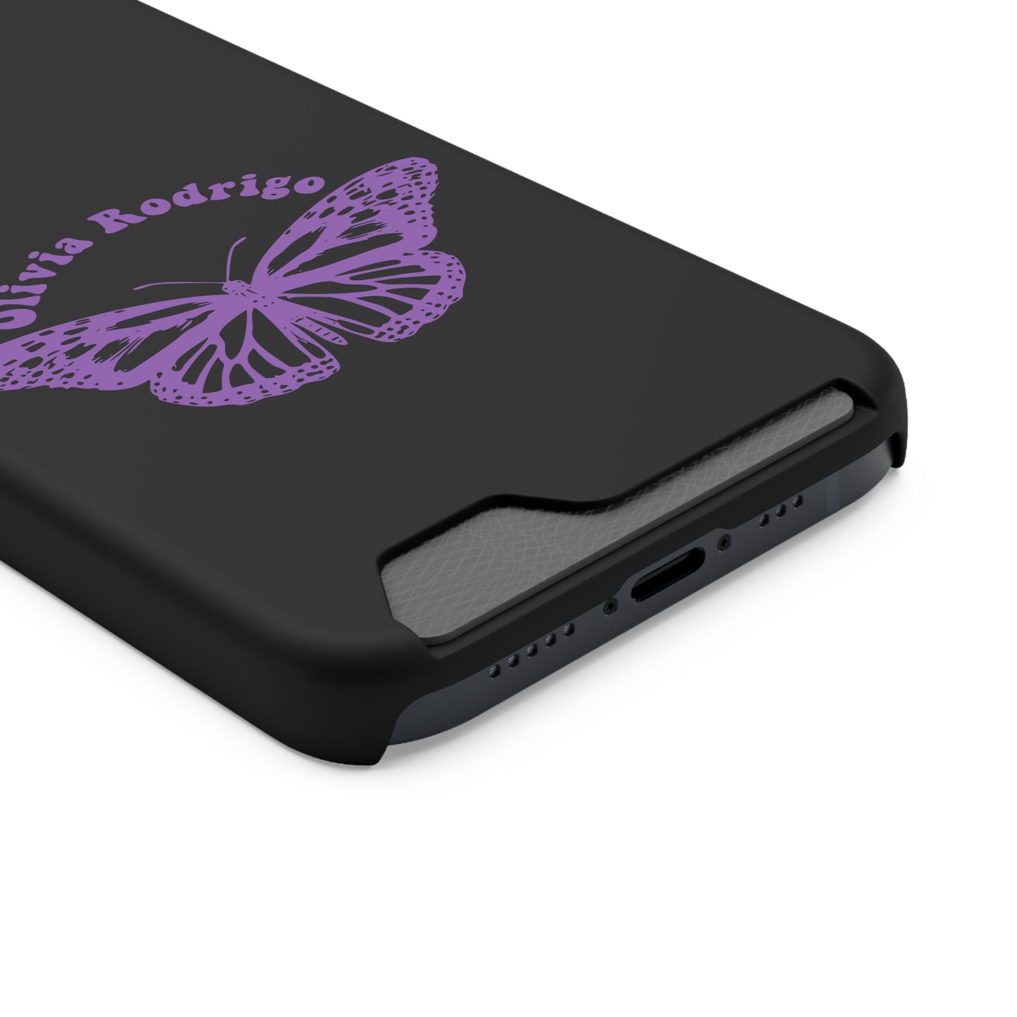 Phone Case + Card Holder For Iphone 13 – Olivia Rodrigo With Butterfly | Black Edition