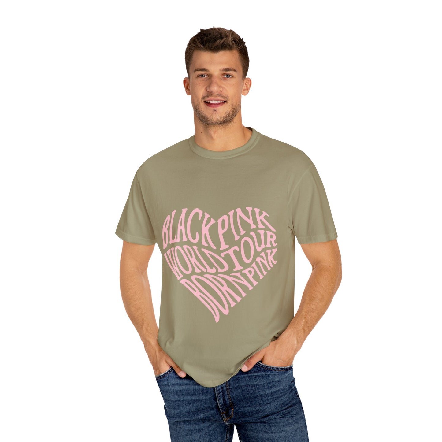 Born Pink Heart Typography – Dyed T-shirt