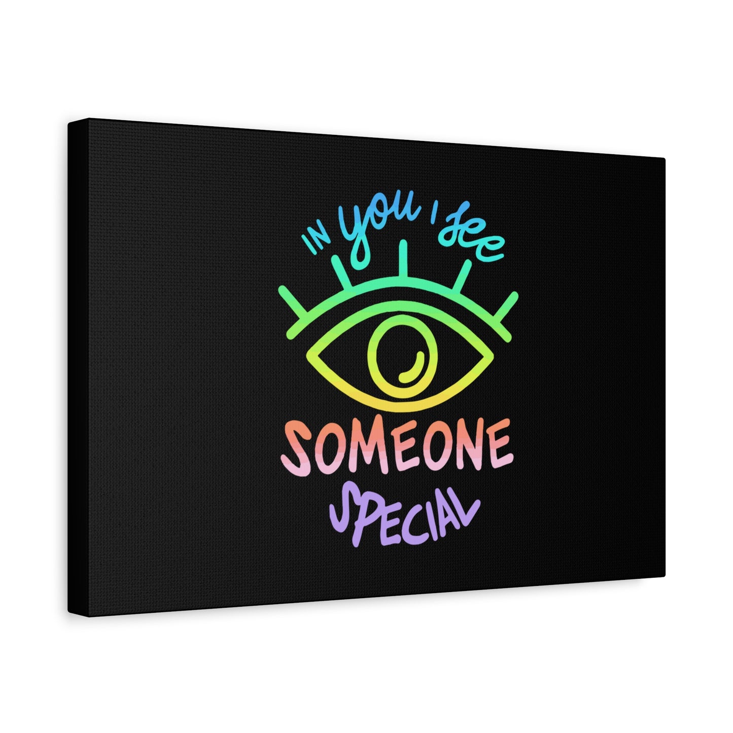 Vibrant Eye and Text Canvas