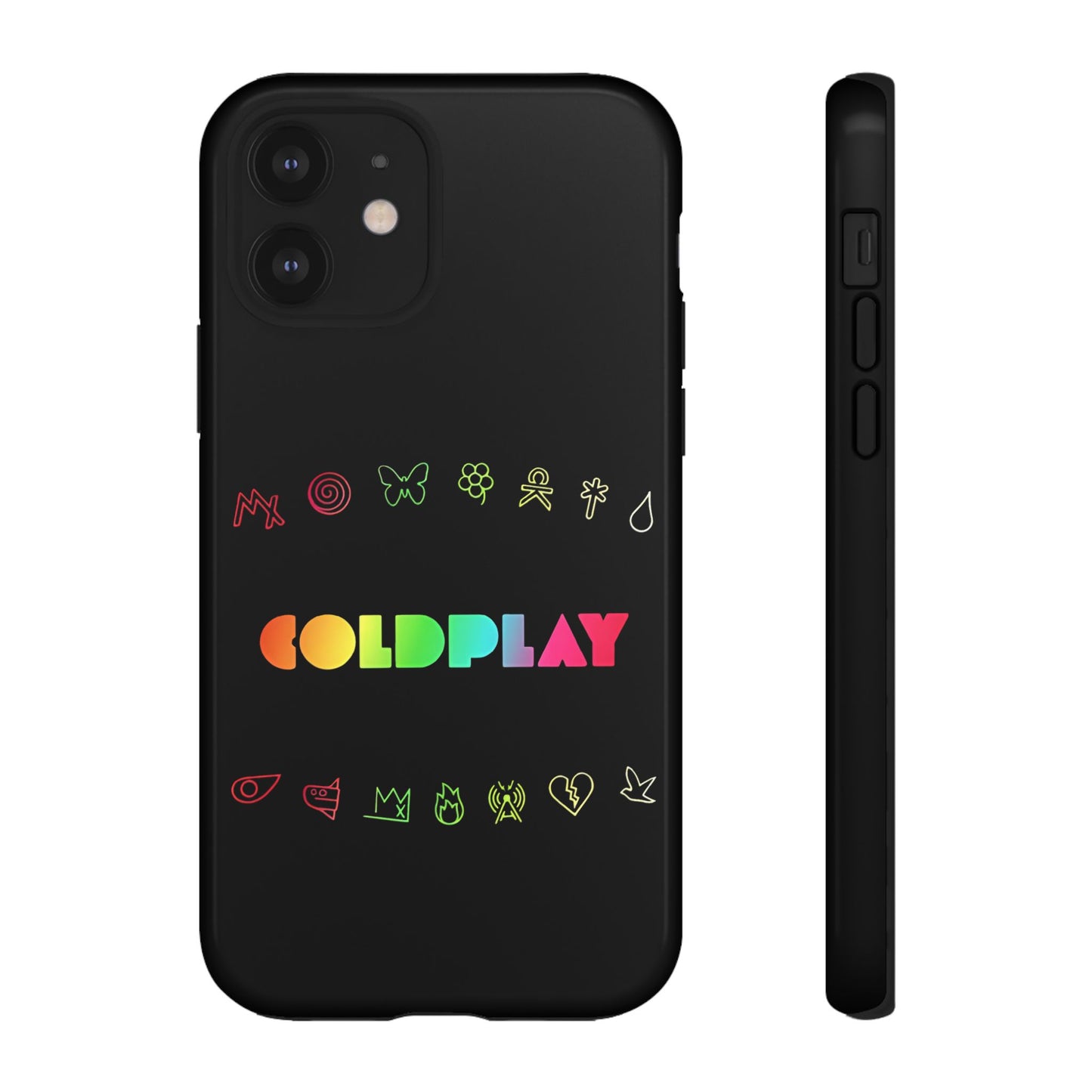 Premium Tough Case for iPhone 12 to 16 Pro Max Showcasing Coldplay’s Signage