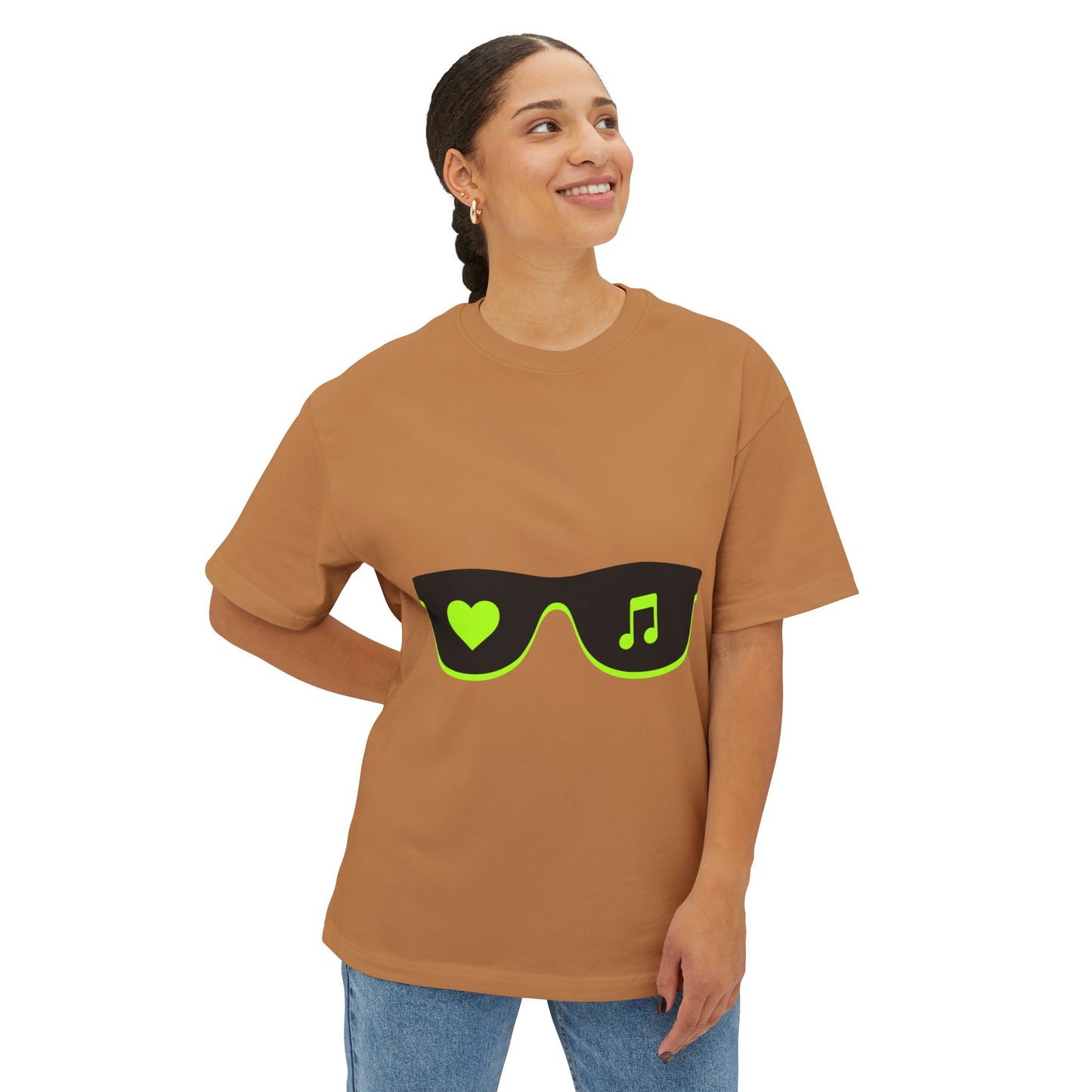 Neon Love Notes Unisex Oversized Boxy tee