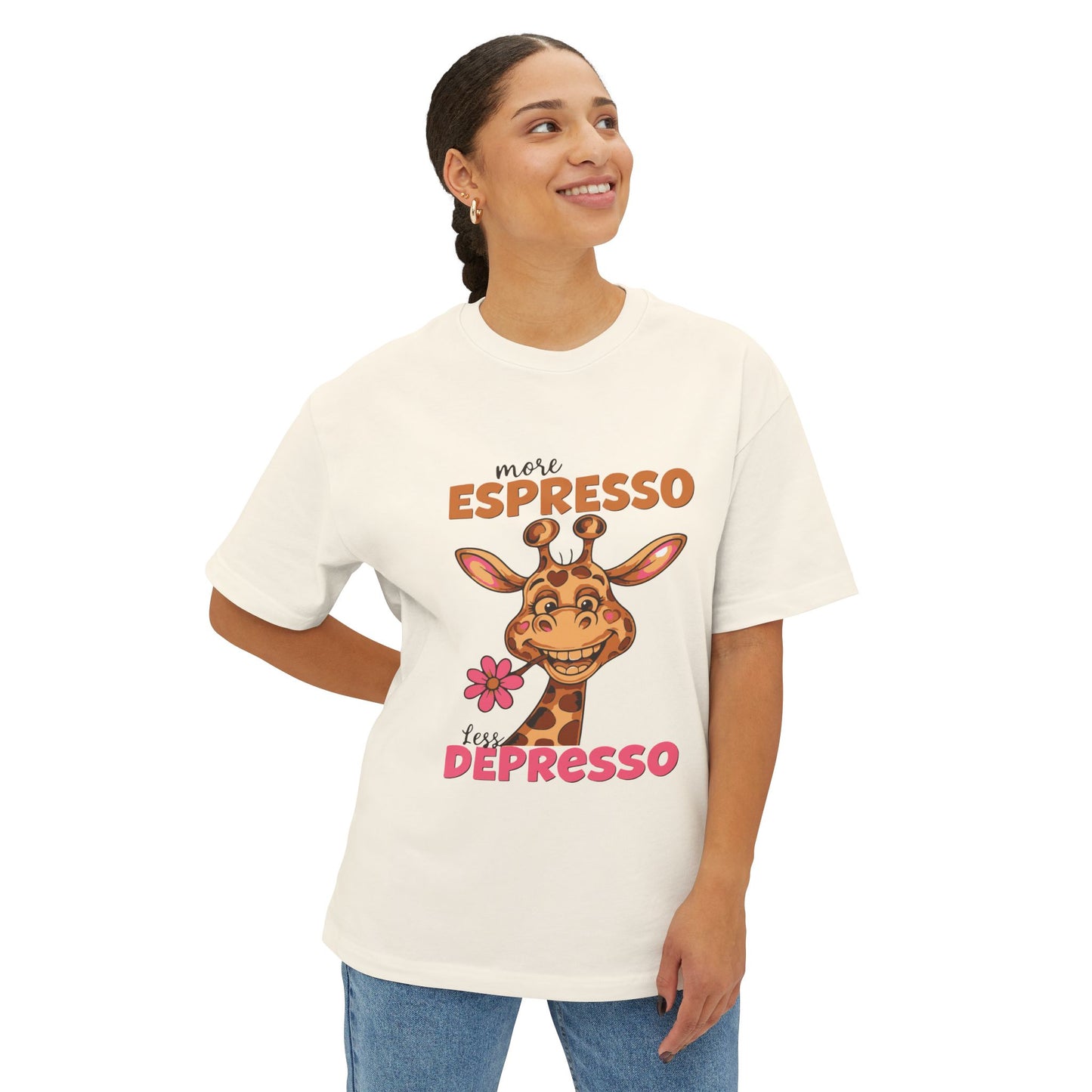 Oversized boxy Tee – Snazzy Espresso Edition
