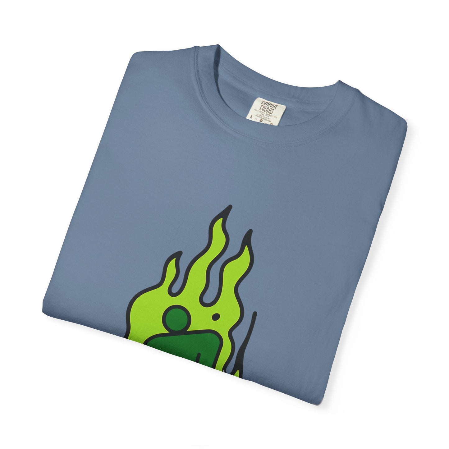 Green Flame Icon Unisex Dyed T-shirt