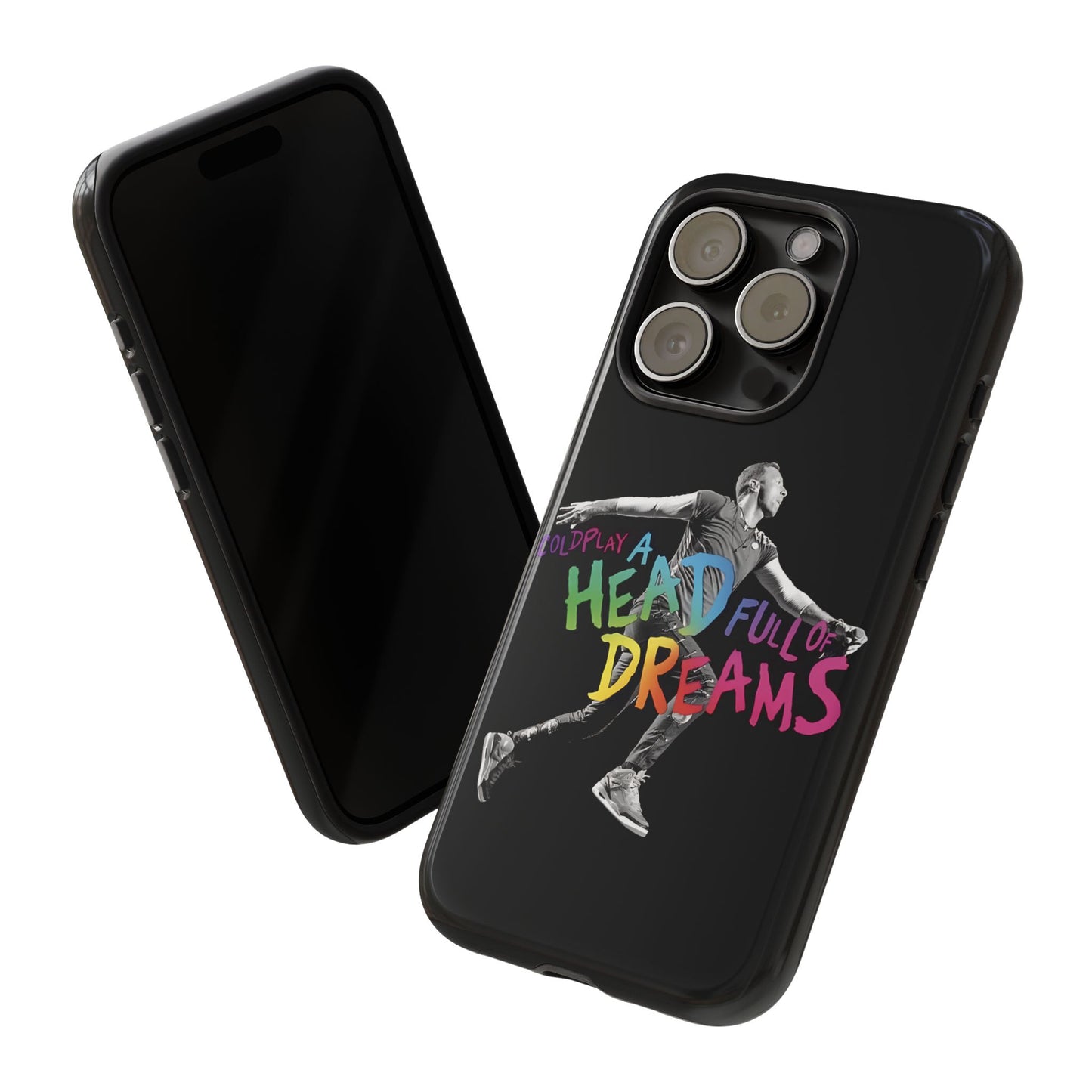 Premium Tough Case for iPhone 12 to 16 Pro Max Showcasing Coldplay A Head Full of Dreams Chris