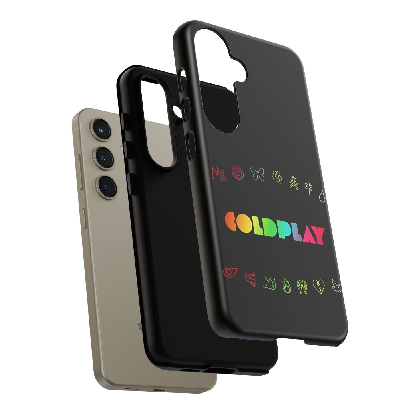 Premium Tough Case for Samsung S21 to S25 Ultra Showcasing Coldplay’s Signage