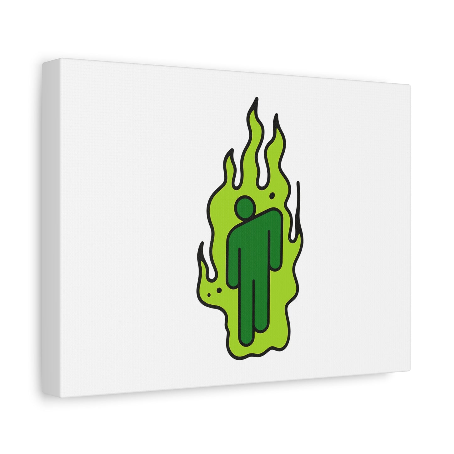 Green Flame Icon Matte Canvas