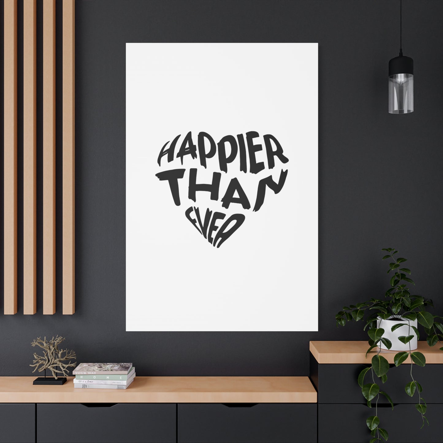 Happier Heart Lettering Matte Canvas