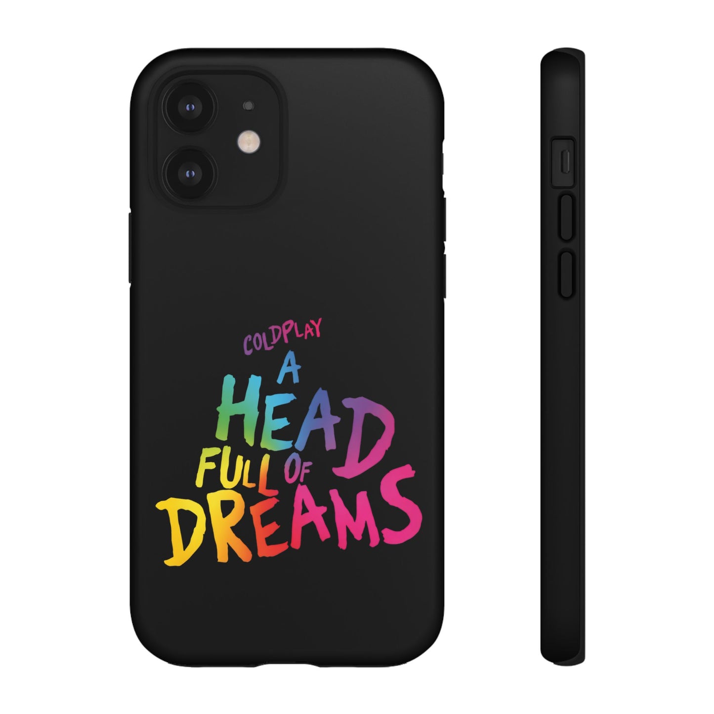 Premium Tough Case for iPhone 12 to 16 Pro Max Showcasing Coldplay’s Iconic A Head Full of Dreams