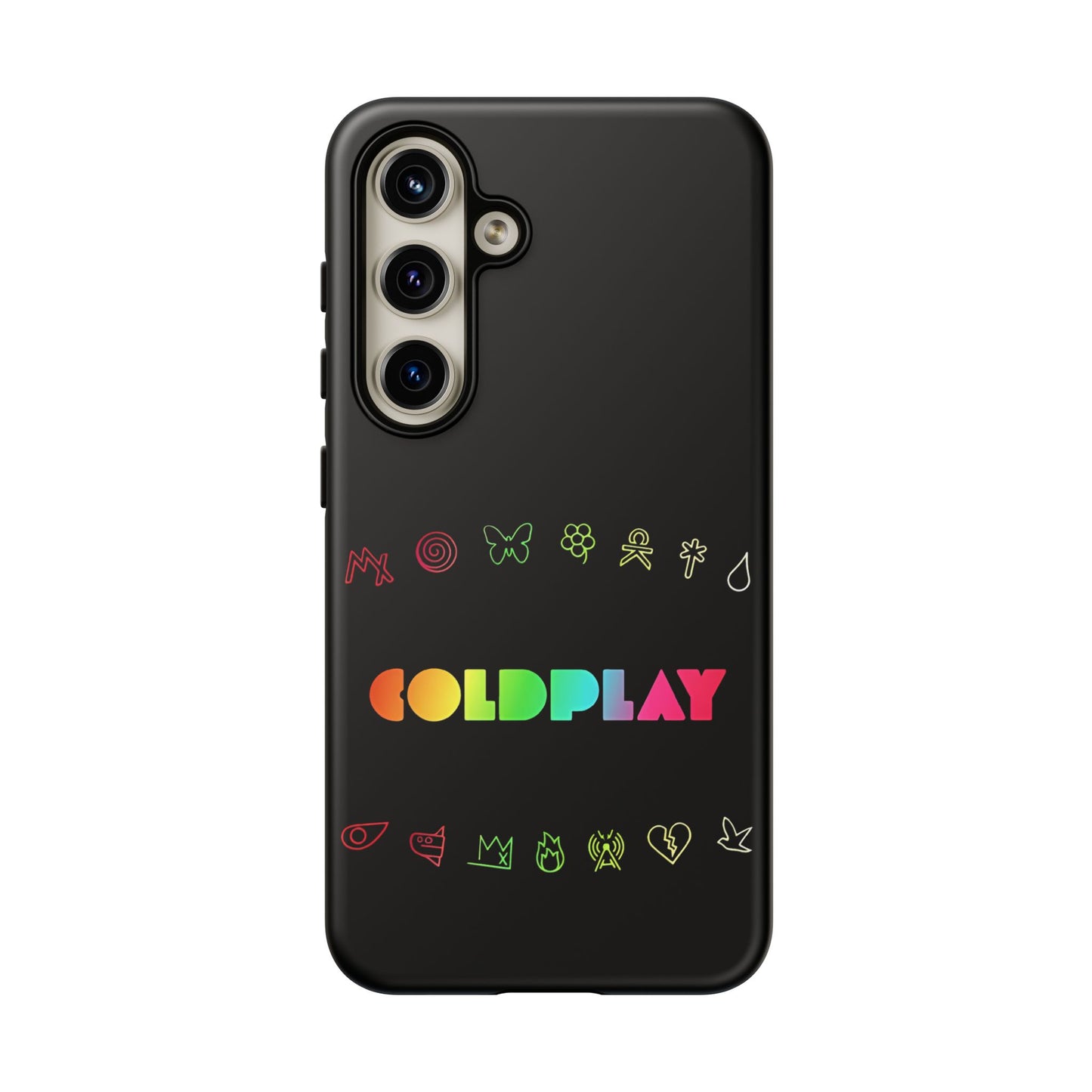 Premium Tough Case for Samsung S21 to S25 Ultra Showcasing Coldplay’s Signage