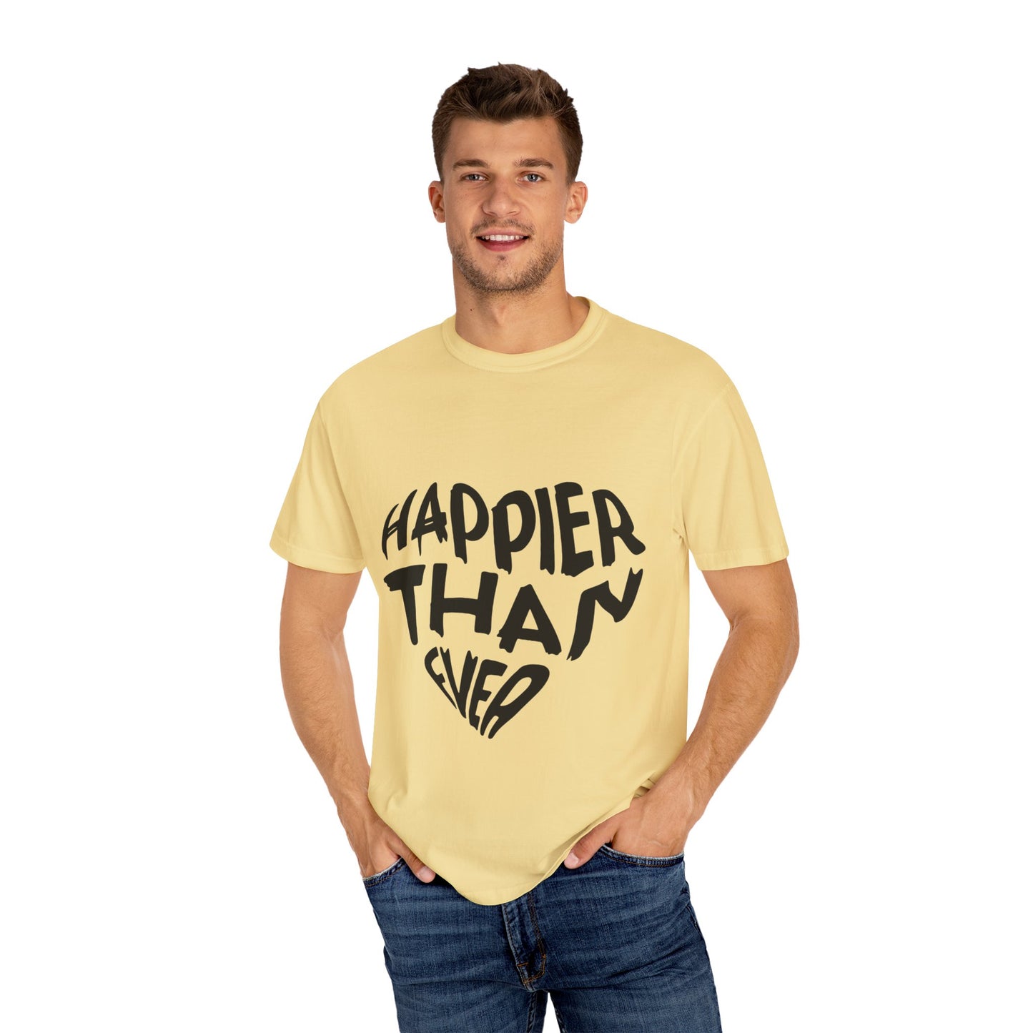 Happier Heart Lettering Unisex Dyed T-shirt