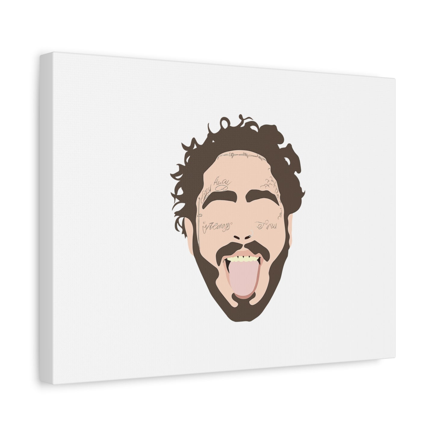 Minimalist Tongue Out Cartoon Face Canvas