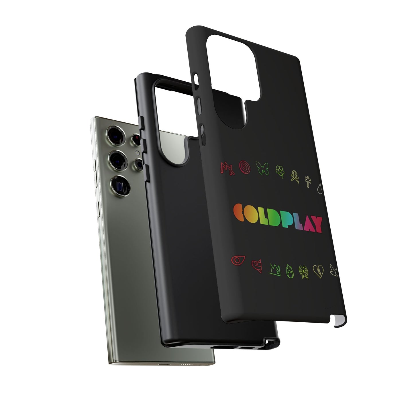 Premium Tough Case for Samsung S21 to S25 Ultra Showcasing Coldplay’s Signage