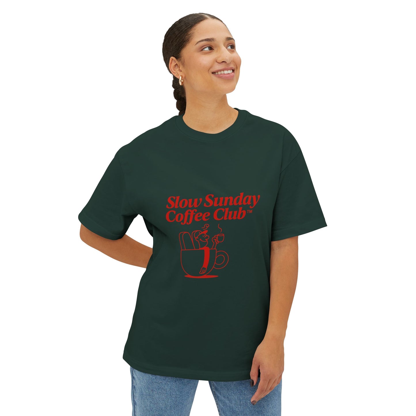 Unisex Oversized Tee – Snazzy Coffe Club Edition