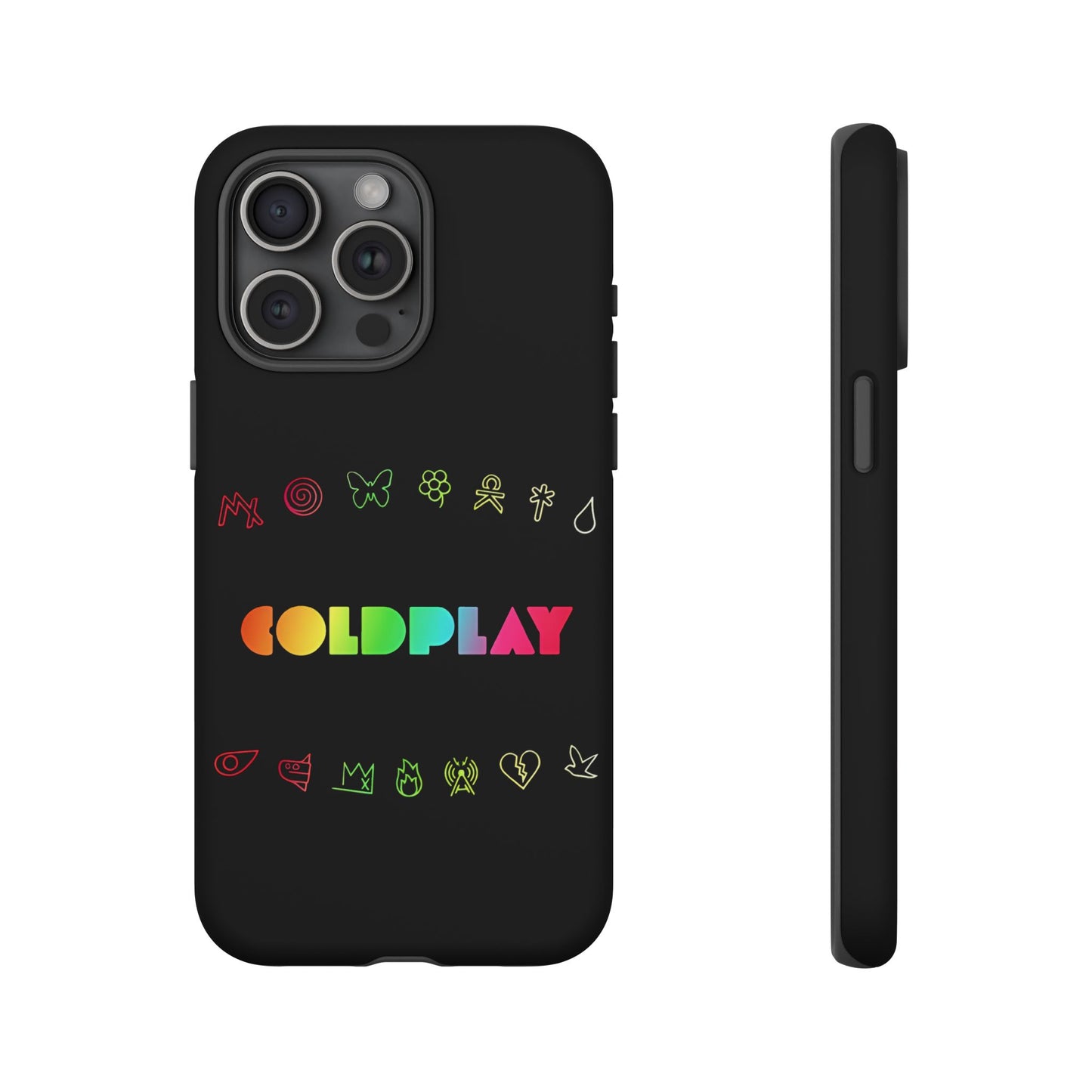 Premium Tough Case for iPhone 12 to 16 Pro Max Showcasing Coldplay’s Signage