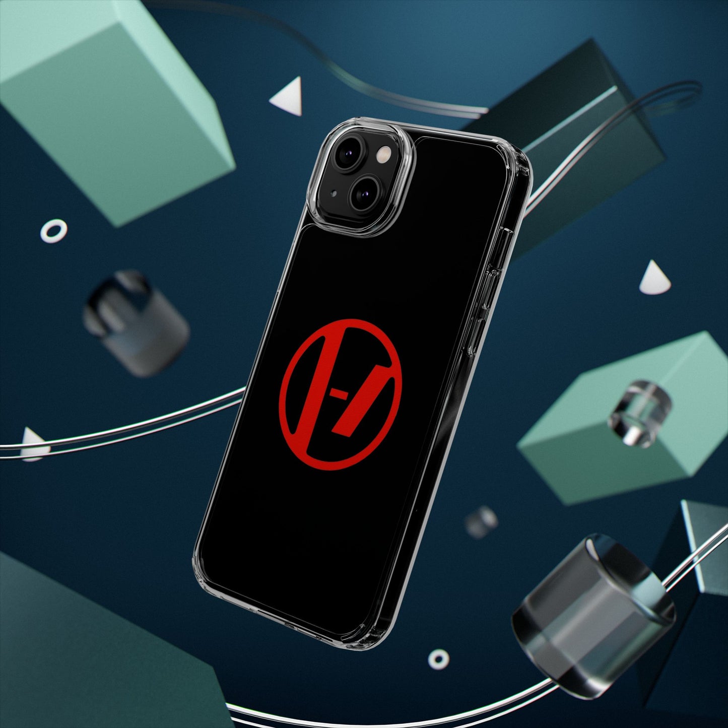 Crimson Orbit Clear Case