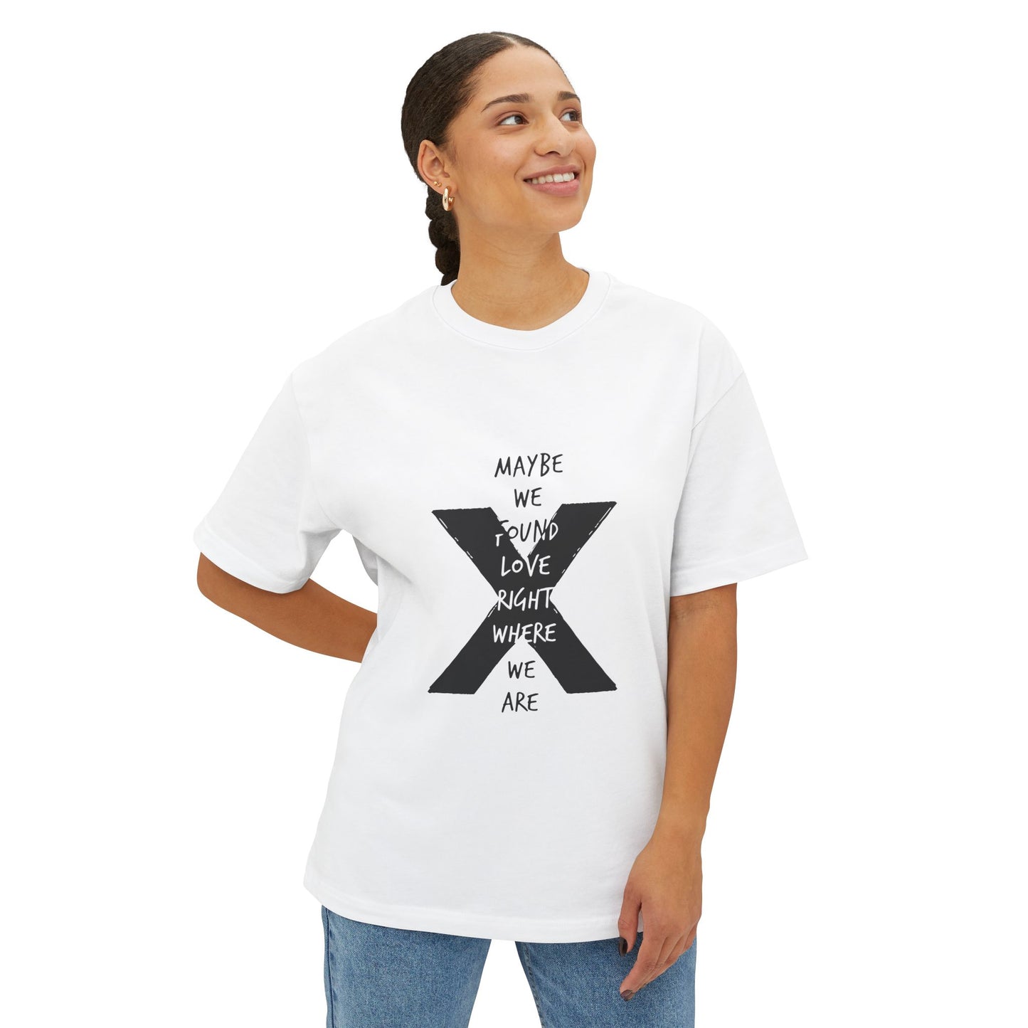 Abstract Paw and Brush Stroke Oversized Boxy Tee