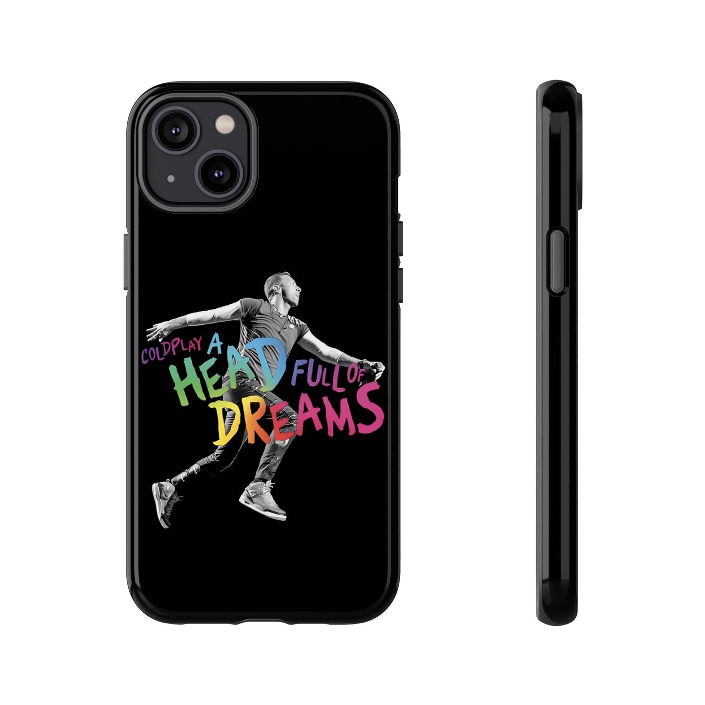 Premium Tough Case for iPhone 12 to 16 Pro Max Showcasing Coldplay A Head Full of Dreams Chris