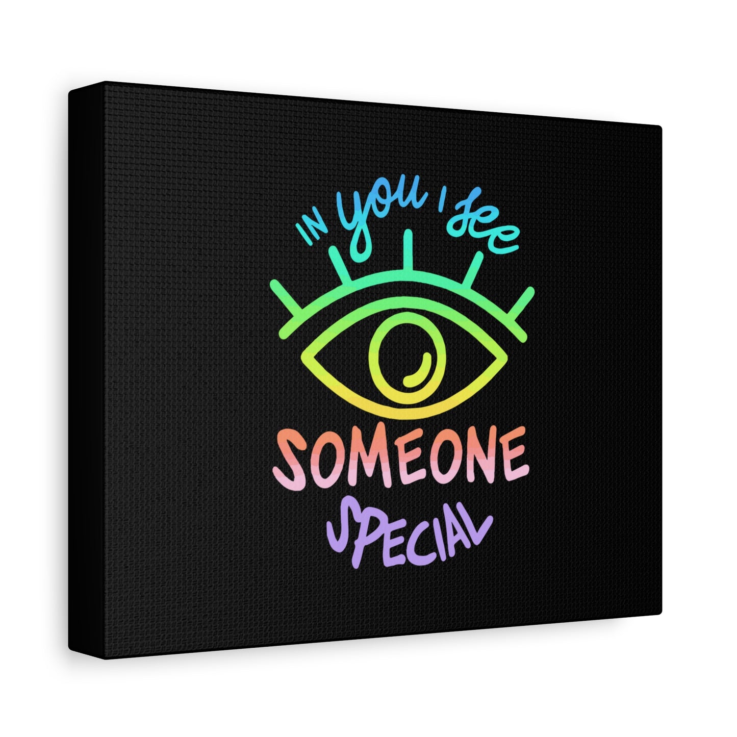 Vibrant Eye and Text Canvas