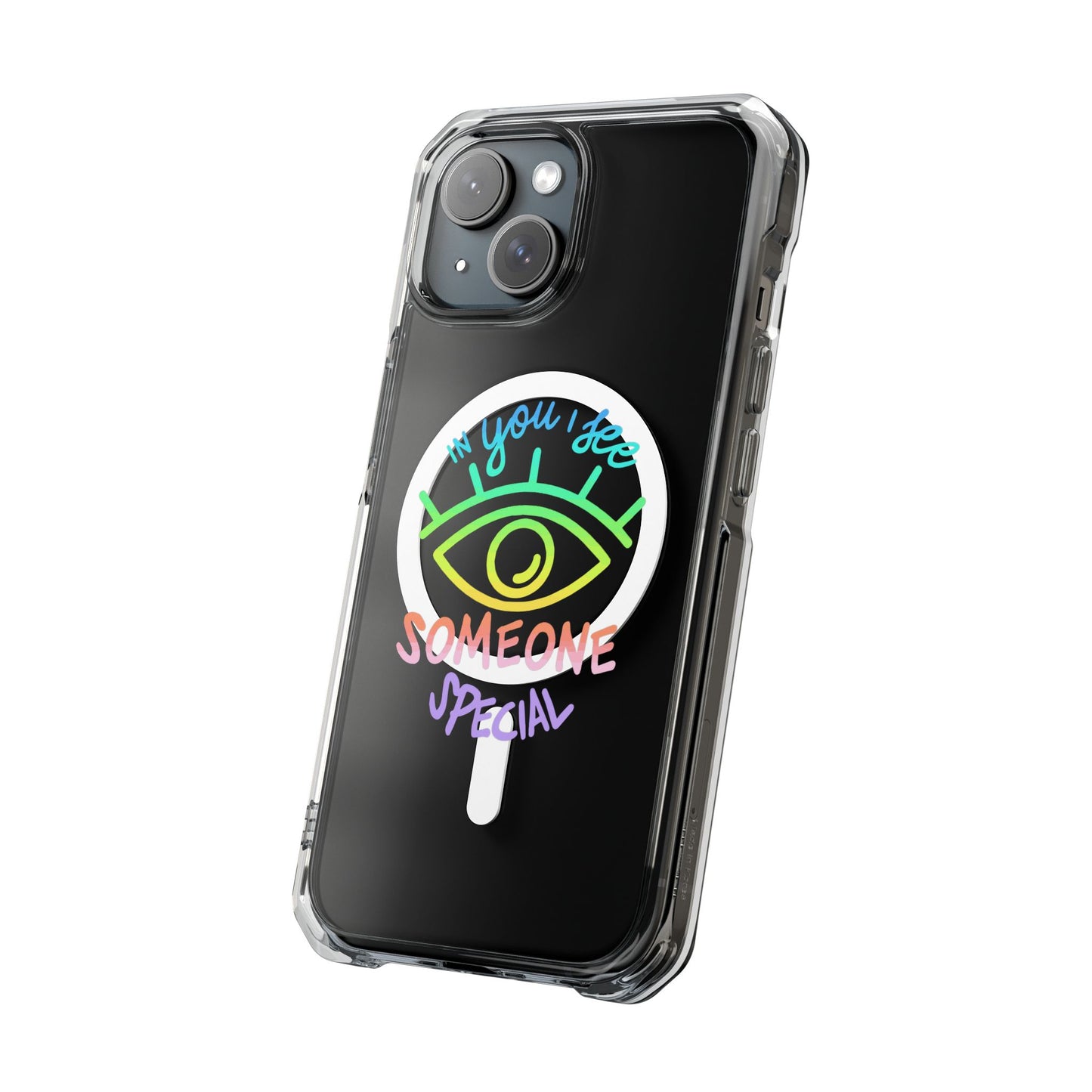 Vibrant Eye and Text Magnetic Clear Impact case
