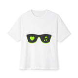 Neon Love Notes Unisex Oversized Boxy tee