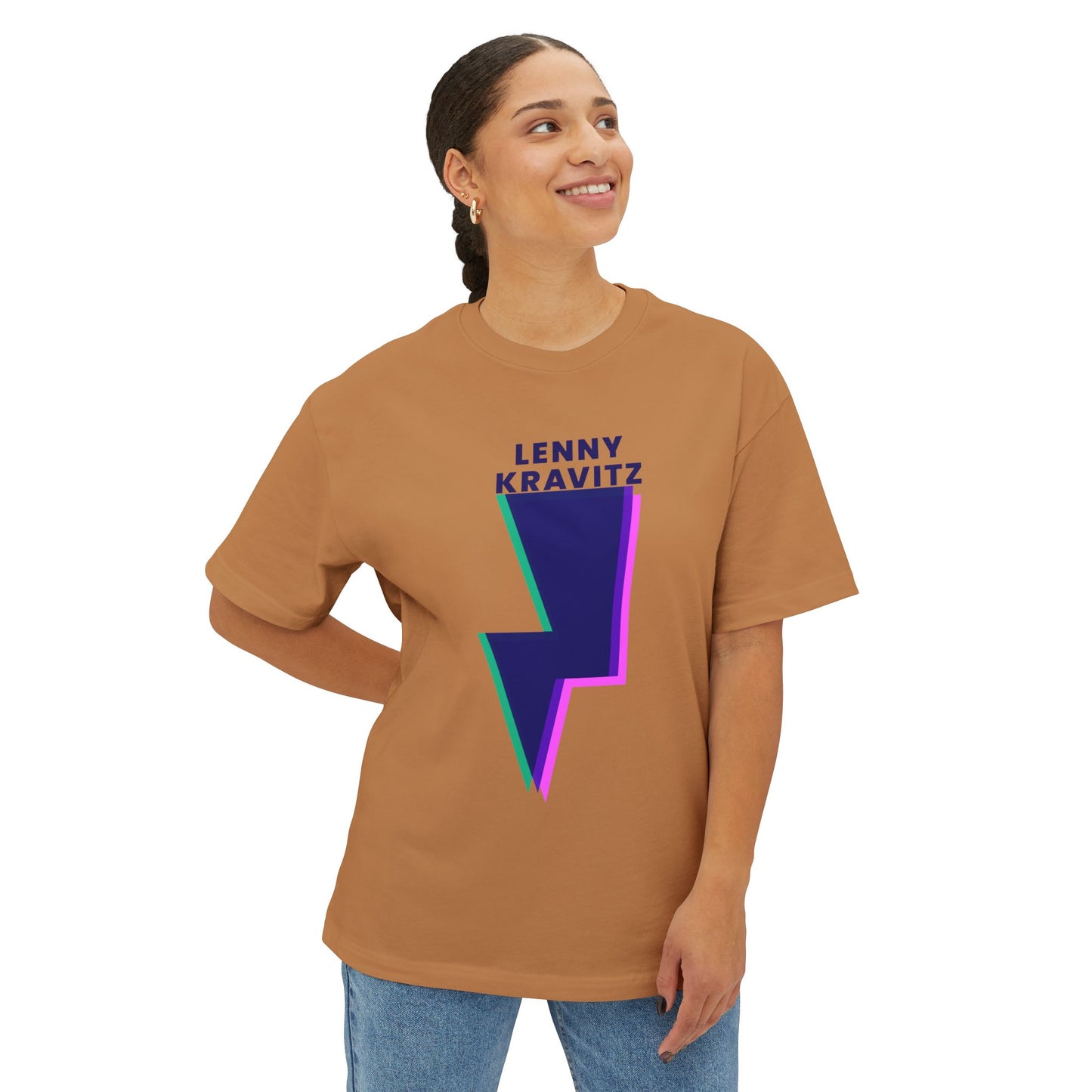 Layered Bolt Vibe Unisex Oversized Boxy tee