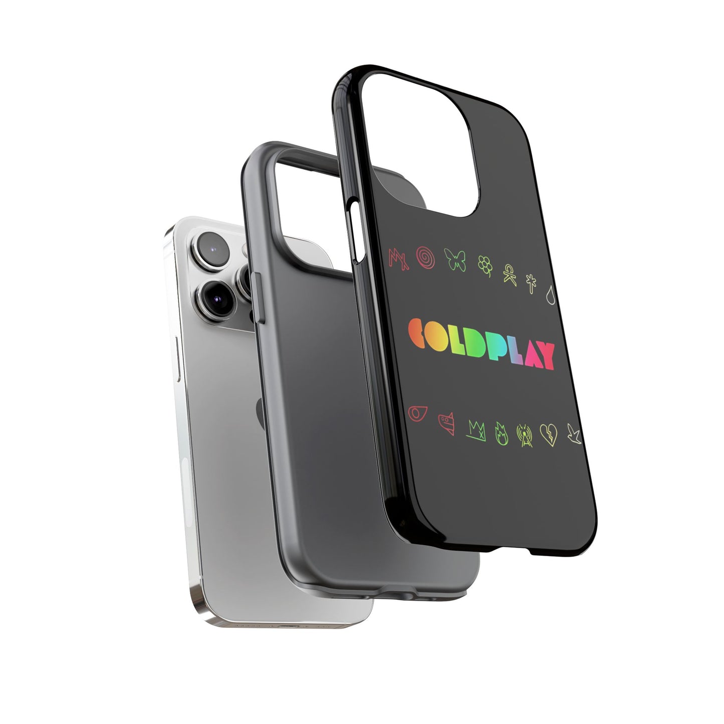 Premium Tough Case for iPhone 12 to 16 Pro Max Showcasing Coldplay’s Signage