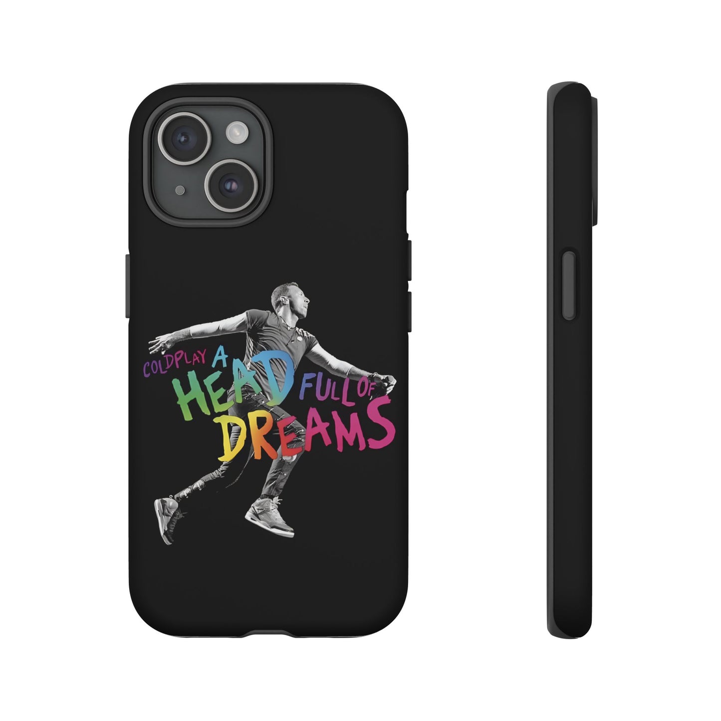 Premium Tough Case for iPhone 12 to 16 Pro Max Showcasing Coldplay A Head Full of Dreams Chris