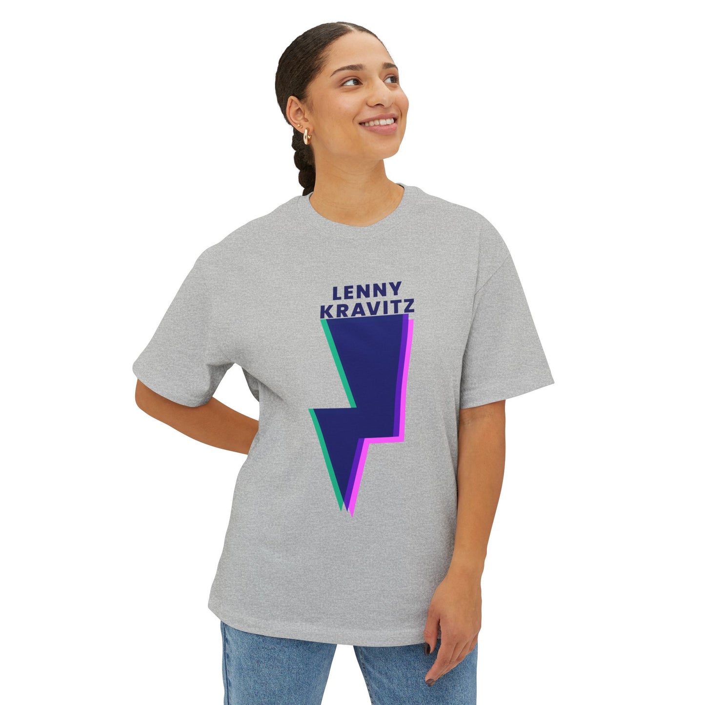 Layered Bolt Vibe Unisex Oversized Boxy tee
