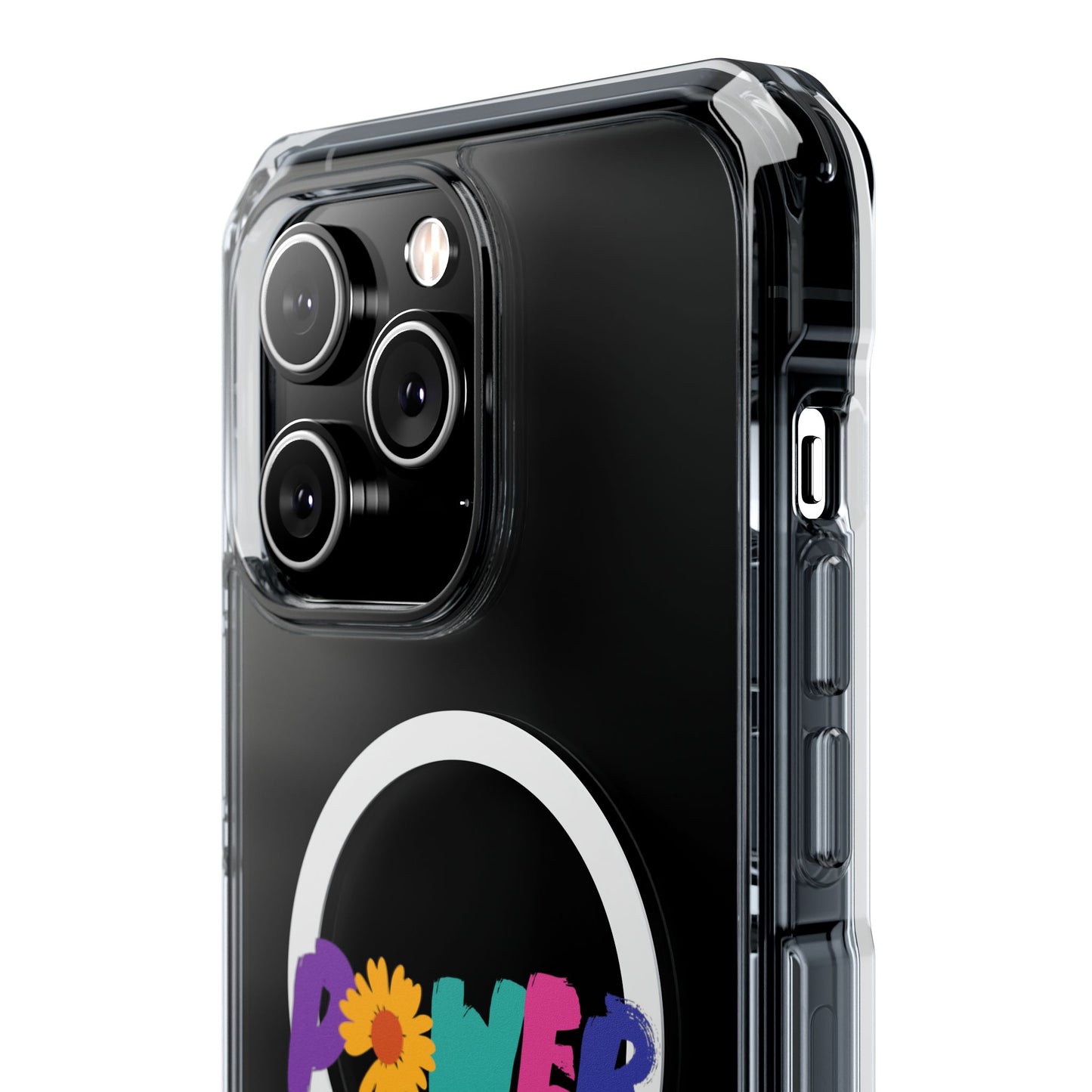 Retro Flower Power Color Pop Magnetic Clear Impact Case