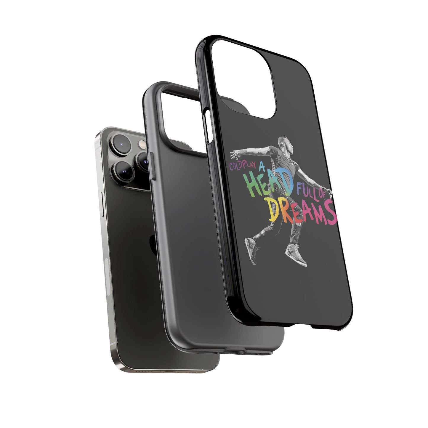 Premium Tough Case for iPhone 12 to 16 Pro Max Showcasing Coldplay A Head Full of Dreams Chris