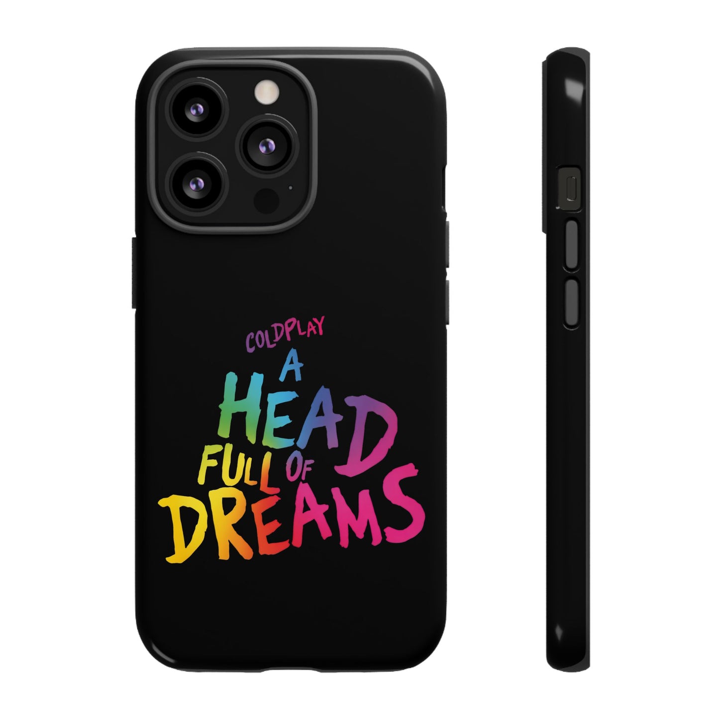 Premium Tough Case for iPhone 12 to 16 Pro Max Showcasing Coldplay’s Iconic A Head Full of Dreams