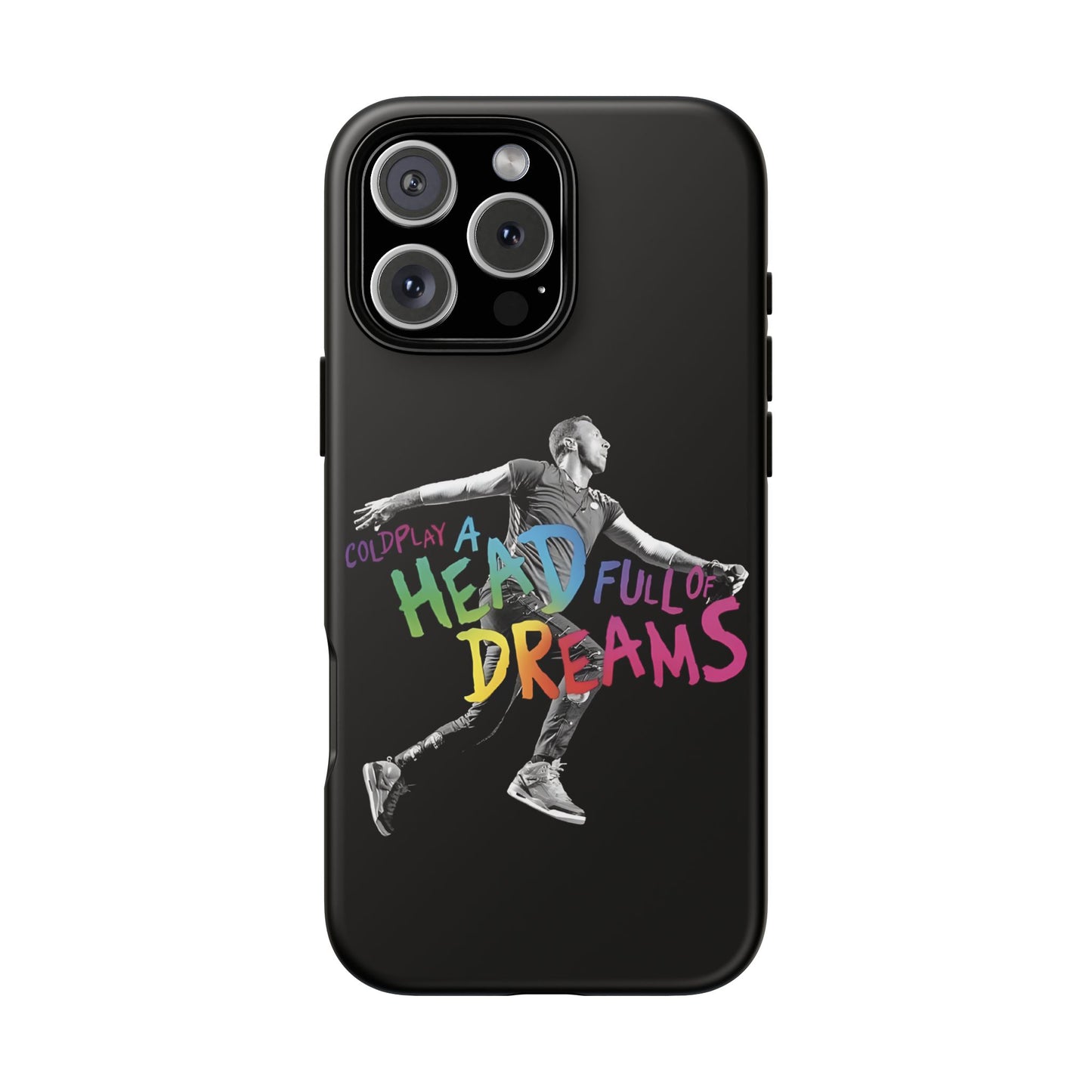 Premium Tough Case for iPhone 12 to 16 Pro Max Showcasing Coldplay A Head Full of Dreams Chris