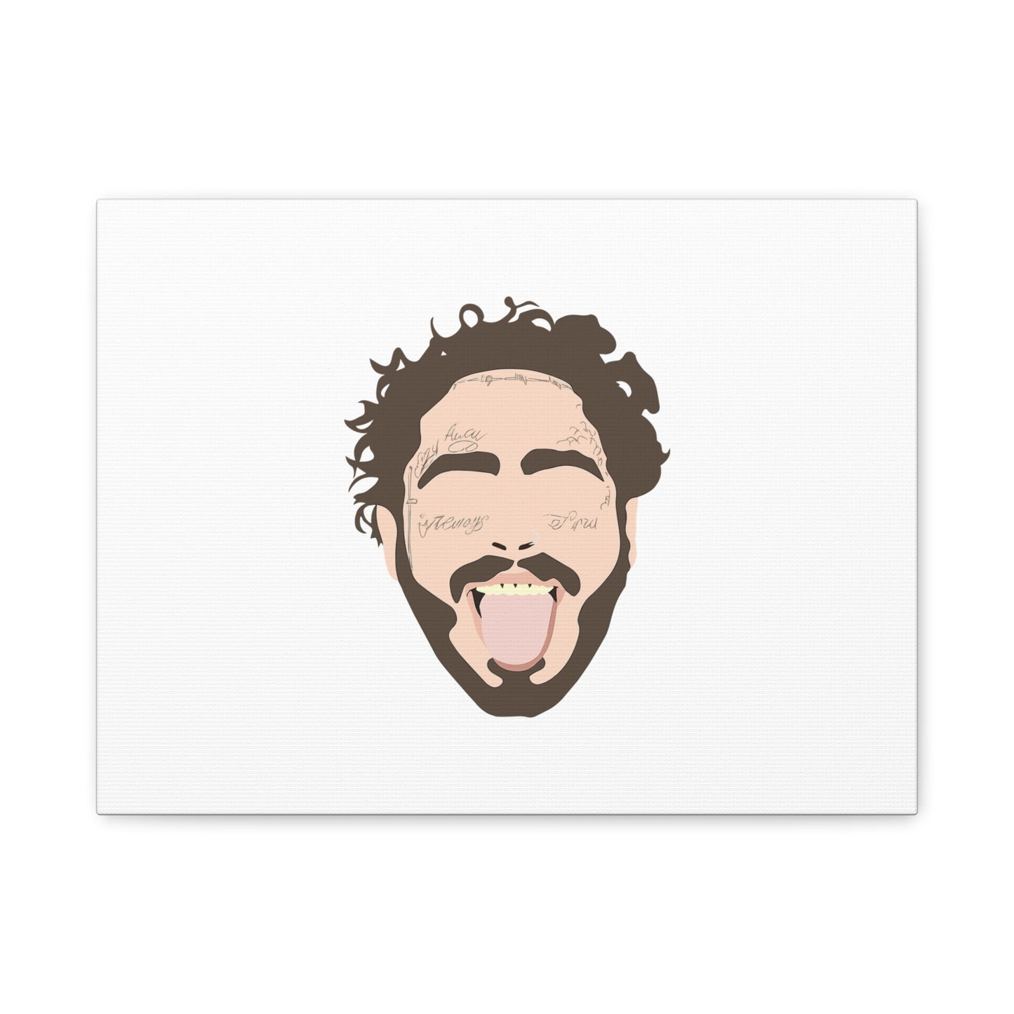Minimalist Tongue Out Cartoon Face Canvas