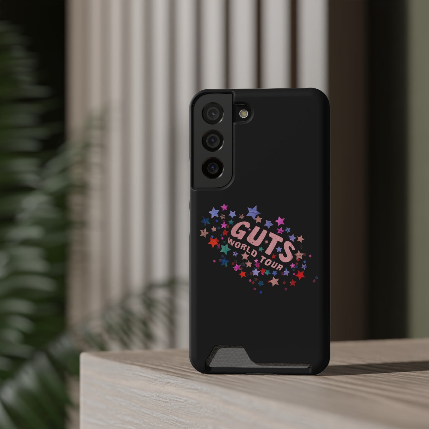 Phone Case + Card Holder For Samsung S21 to S22 – Olivia Rodrigo Guts World Tour | Black Edition